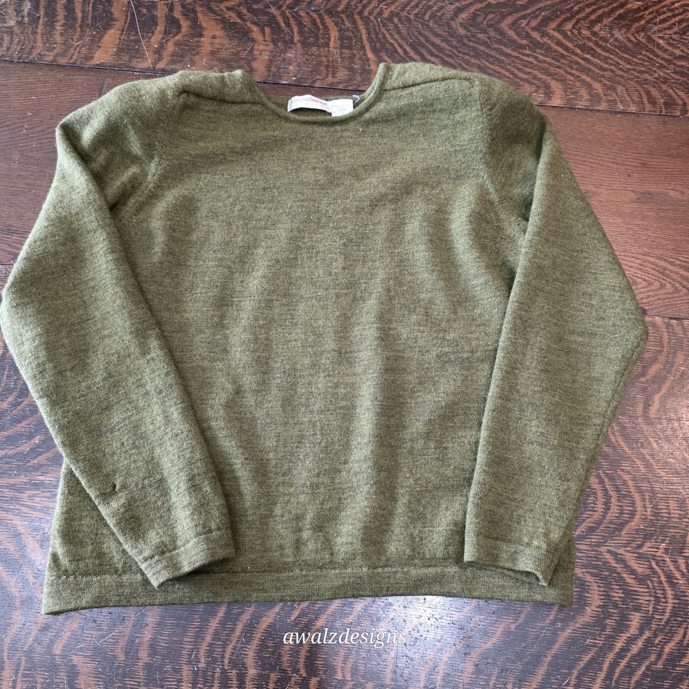 Liz Claiborne Collection Olive Green Women's Sweater Cardigan with shoulder pads